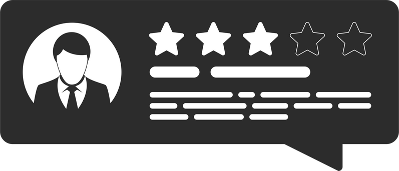User reviews simple icon. Customer feedback, review experience rating.